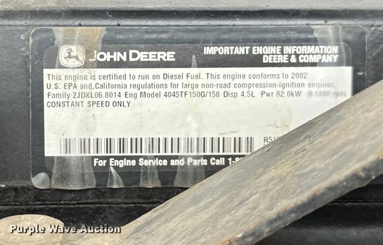 image for item OG9655 2003 Ingersoll Rand  G70 generator