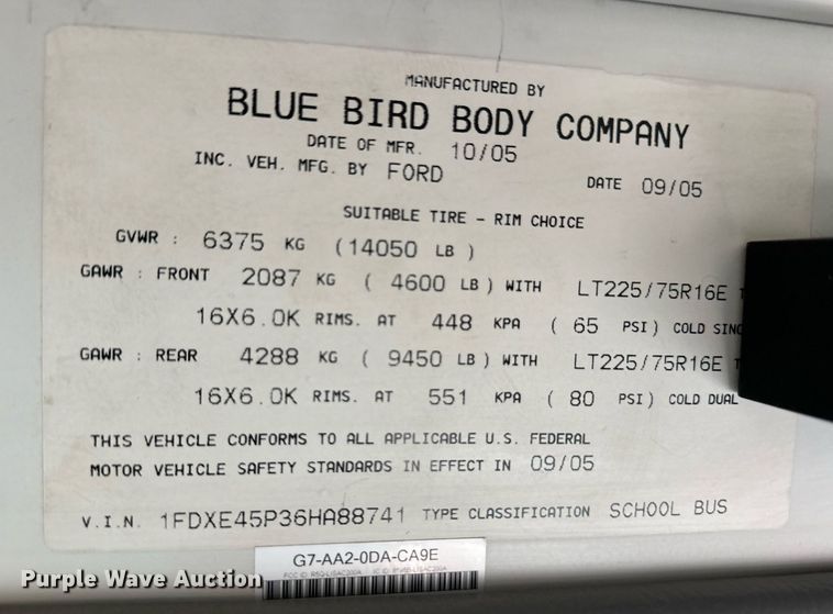 image for item OM9650 2006 Ford F450 Super Duty school bus