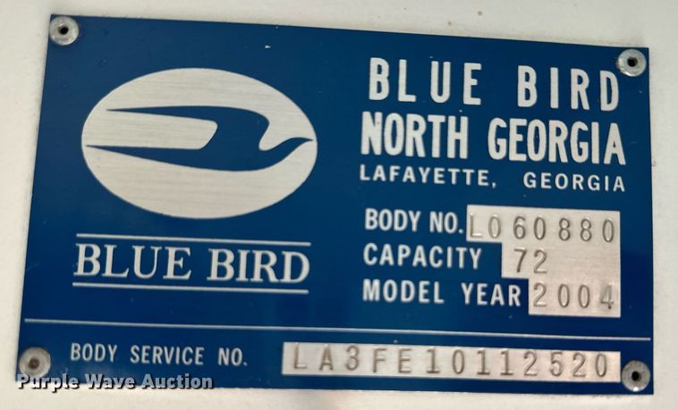 image for item OM9657 2004 Blue Bird All American school bus