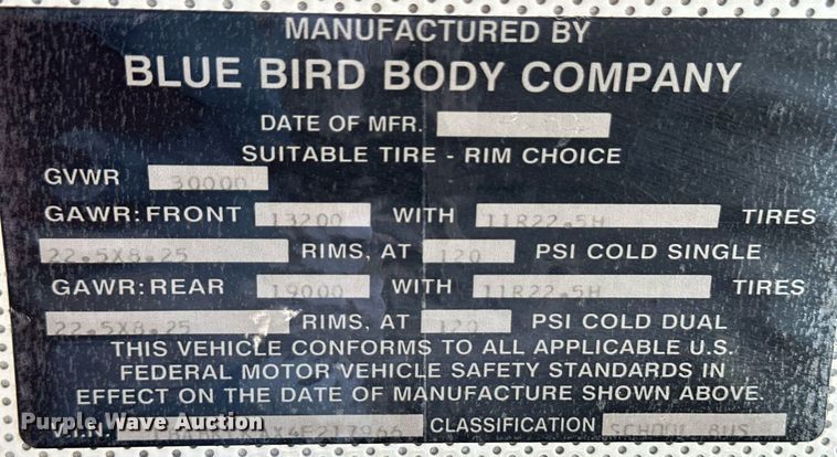 image for item OM9657 2004 Blue Bird All American school bus