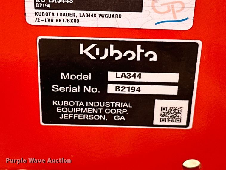 image for item DO7158 Kubota  LA344 loader