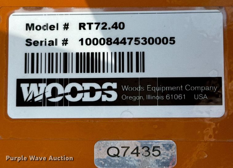 image for item DX1086 Woods RT72.40 tiller