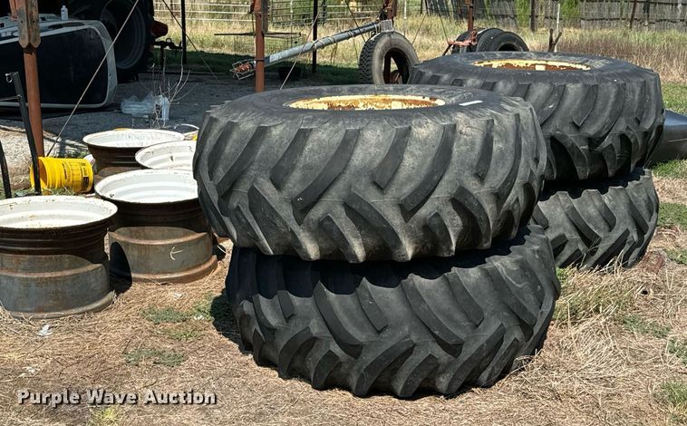 image for item DX1109 (4) Titan 23.1-26 floatation tires and wheels