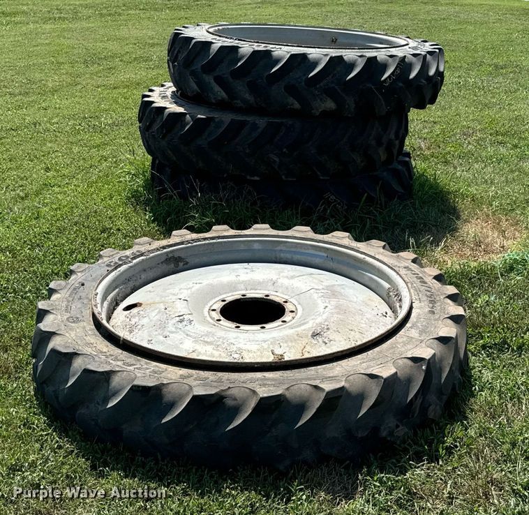 image for item DX1112 (4) Goodyear VF380/75R50 row crop tires and wheels