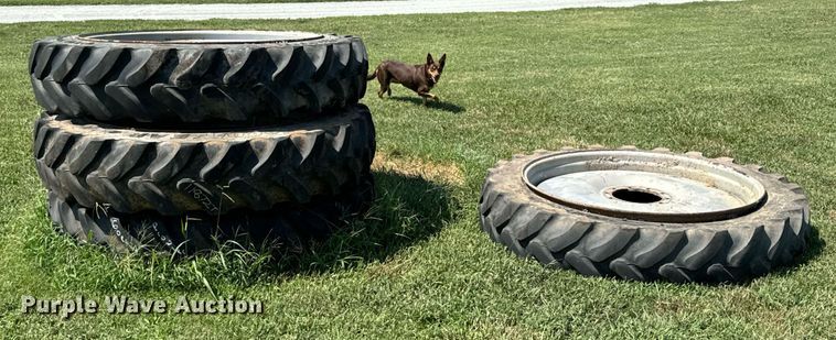 image for item DX1112 (4) Goodyear VF380/75R50 row crop tires and wheels