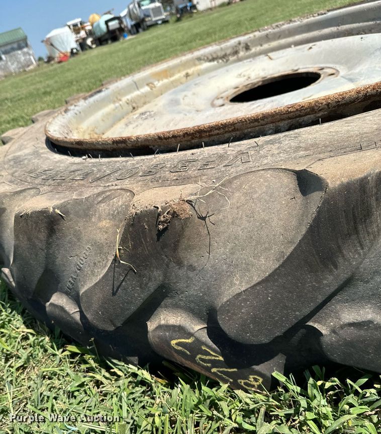 image for item DX1112 (4) Goodyear VF380/75R50 row crop tires and wheels