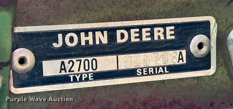 image for item EE7549 John Dree A2700 six bottom plow