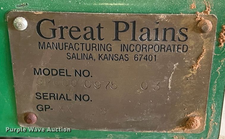 image for item EJ2949 Great Plains 3P600 grain drill