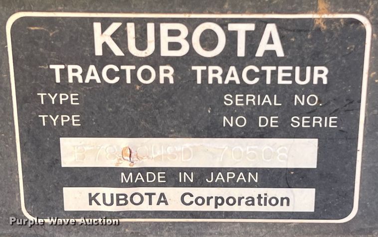 image for item EJ2952 Kubota B7800HSD MFWD tractor
