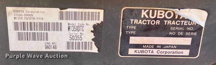 image for item EJ2955 Kubota  M135X MFWD tractor