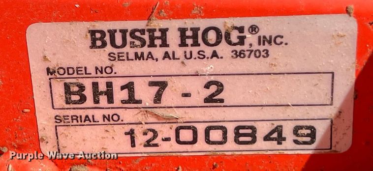 image for item EJ2957 Bush Hog BH17-2 rotary mower