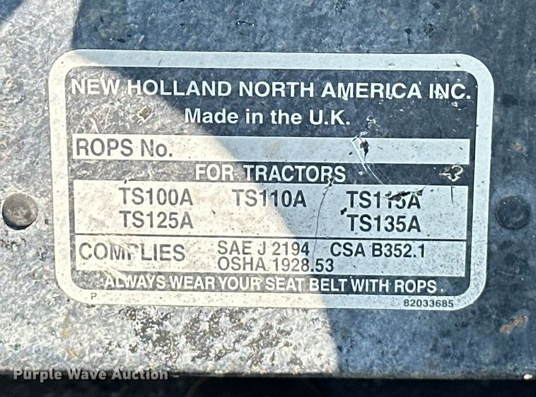 image for item EJ8877 2004 New Holland  TS115A MFWD tractor