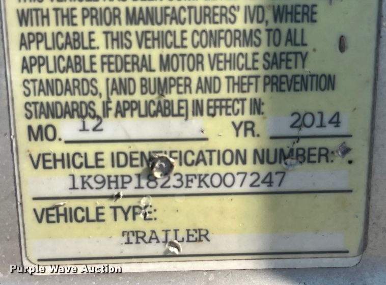 image for item EK8997 2015 Kann pup grain trailer