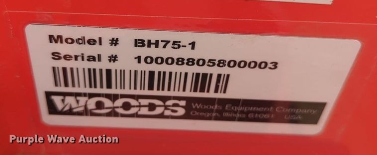 image for item EQ2079 Woods  BH75-1 backhoe attachment