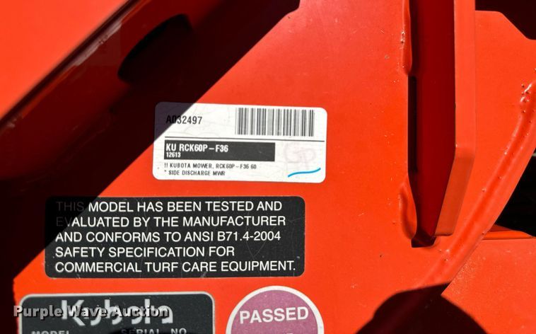 image for item IE9096 Kubota RCK60P-F36 mower deck