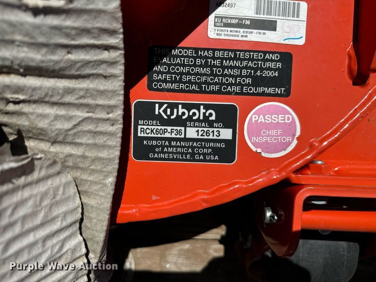 image for item IE9096 Kubota RCK60P-F36 mower deck