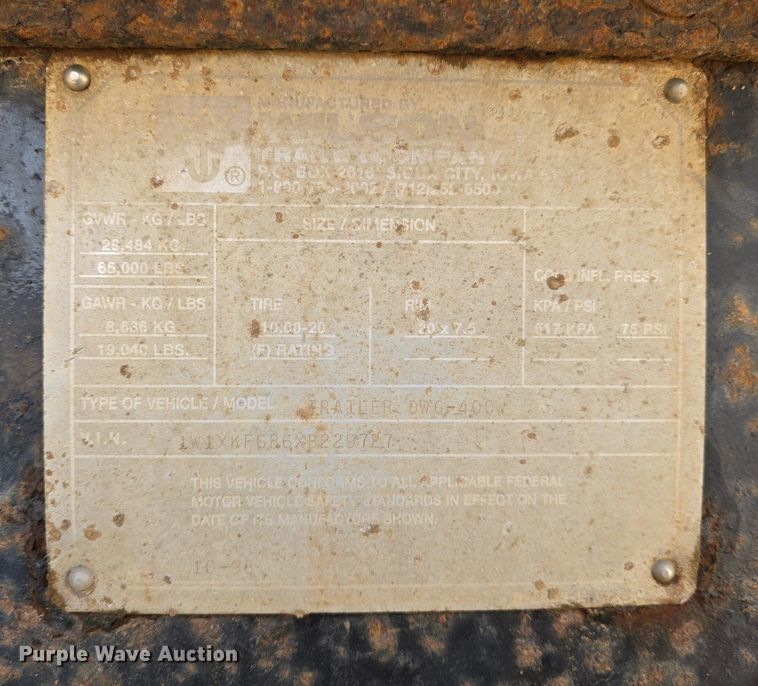 image for item OD9722 1999 Wilson DWG-400W live bottom trailer