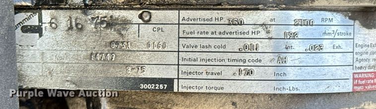 image for item DX1099 1975 White Western Star semi truck