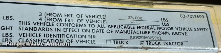 image for item DX1099 1975 White Western Star semi truck