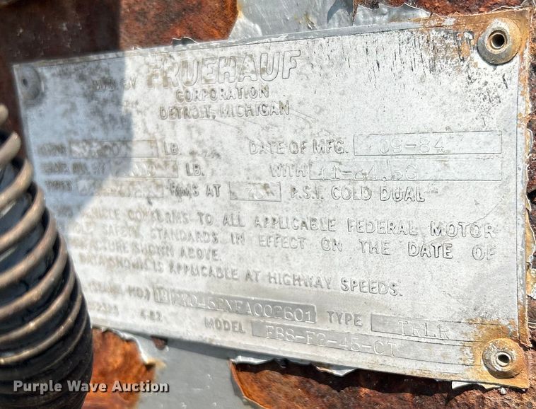 image for item EG0980 1984 Fruehauf  FBS-F2-45-CT dry van trailer