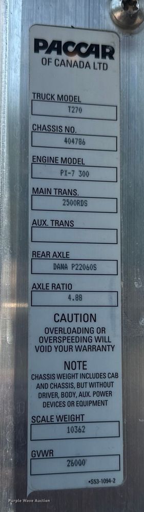 image for item EH6991 2014 Kenworth T370 refrigerated delivery truck