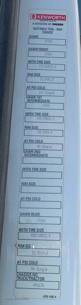 image for item EJ2864 2016 Kenworth  T880 semi truck