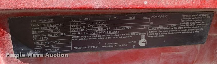 image for item EJ2866 2020 Kenworth T880 semi truck