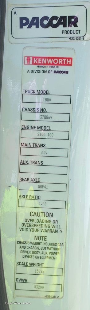 image for item EJ2866 2020 Kenworth T880 semi truck