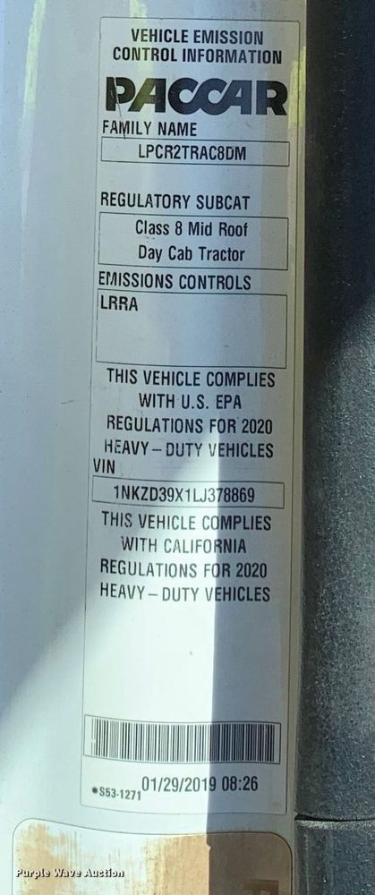 image for item EJ2866 2020 Kenworth T880 semi truck