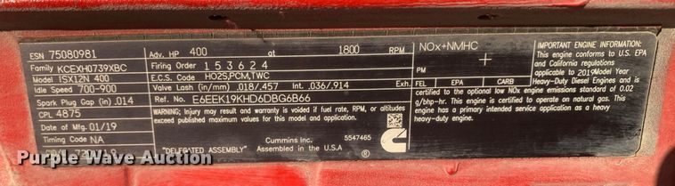 image for item EJ2873 2020 Kenworth  T880 semi truck