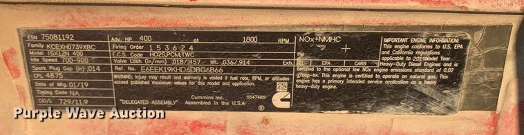 image for item EJ2874 2020 Kenworth  T880 semi truck