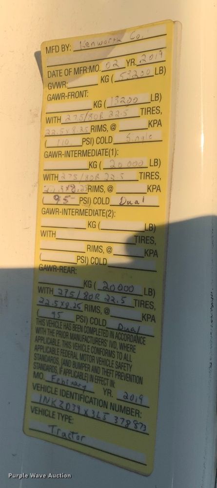 image for item EJ2874 2020 Kenworth  T880 semi truck