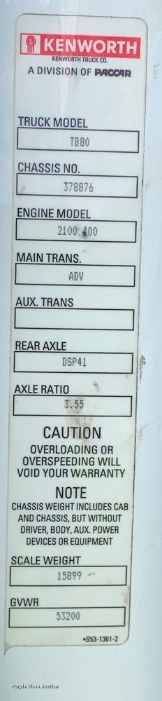 image for item EJ2877 2020 Kenworth  T880 semi truck