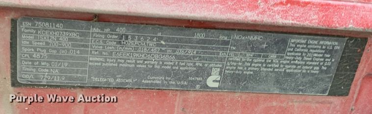 image for item EJ2880 2020 Kenworth  T880 semi truck