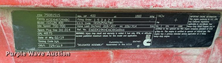 image for item EJ2881 2020 Kenworth  T880 semi truck