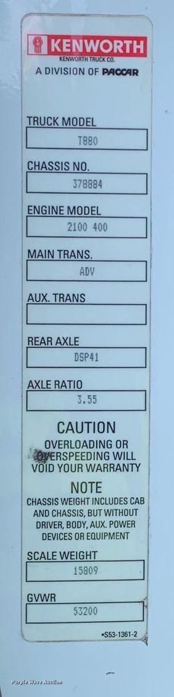 image for item EJ2881 2020 Kenworth  T880 semi truck