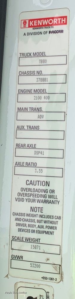 image for item EJ2883 2020 Kenworth  T880 semi truck