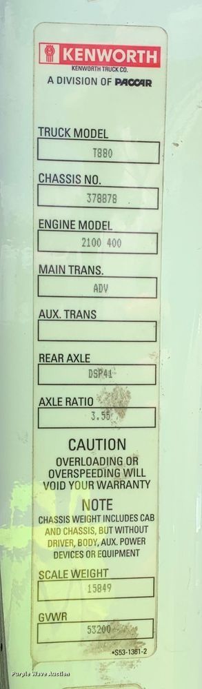 image for item EJ2884 2020 Kenworth  T880 semi truck