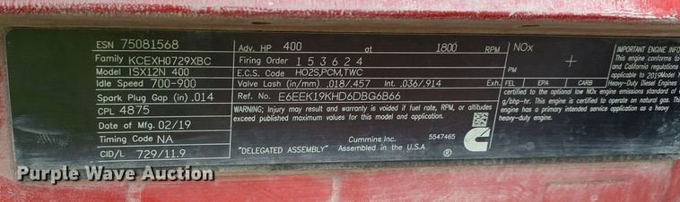 image for item EJ2886 2020 Kenworth  T880 semi truck