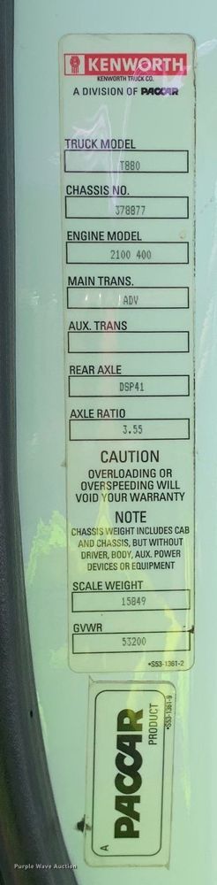 image for item EJ2888 2020 Kenworth  T880 semi truck