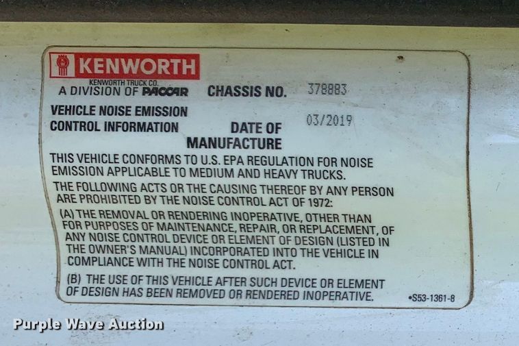 image for item EJ2890 2020 Kenworth  T880 semi truck