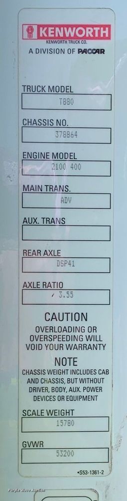 image for item EJ2891 2020 Kenworth  T880 semi truck