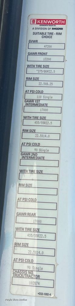 image for item EJ2894 2016 Kenworth  T880 semi truck