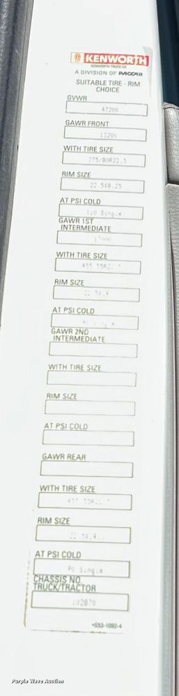 image for item EJ2899 2016 Kenworth T880 semi truck