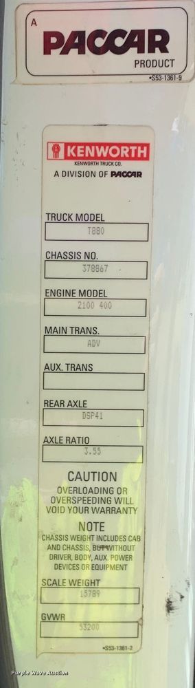 image for item EJ2901 2020 Kenworth  T880 semi truck