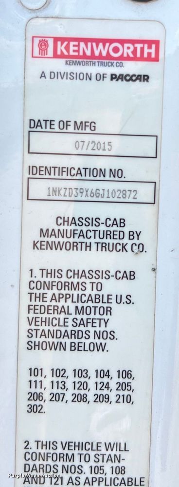 image for item EJ2902 2016 Kenworth T880 semi truck