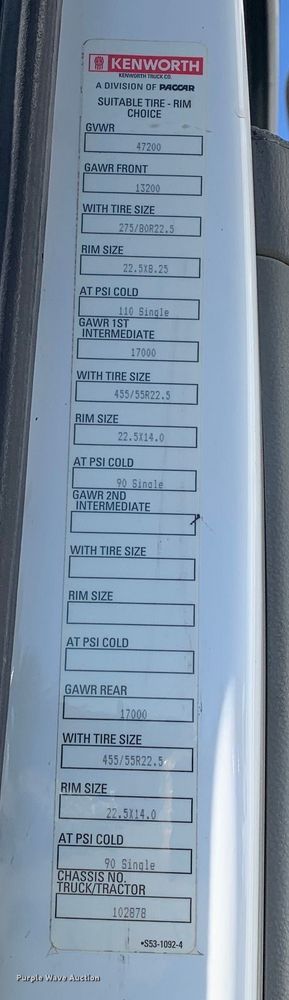 image for item EJ2903 2016 Kenworth  T880 semi truck