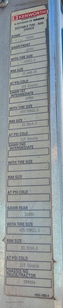 image for item EJ2914 2014 Kenworth  T800 semi truck