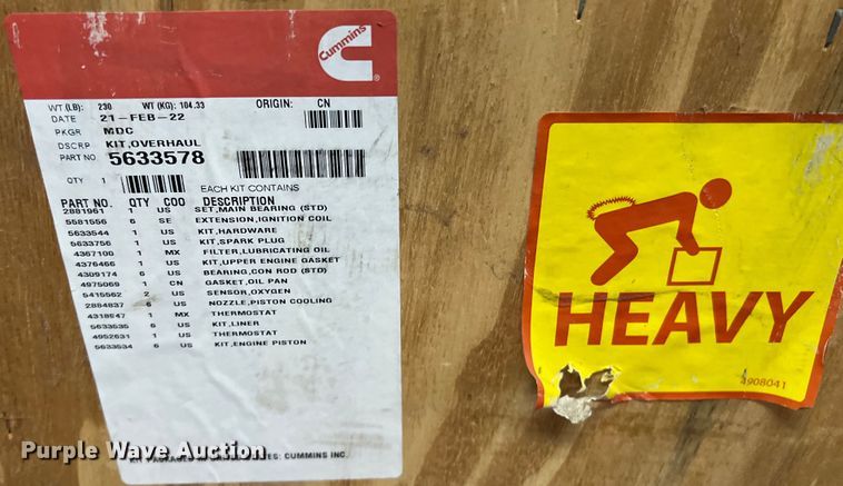 image for item EJ2927 Cummins 5633578 overhaul kit