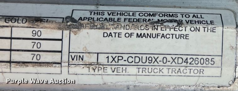 image for item EJ2932 1998 Peterbilt  377 semi truck